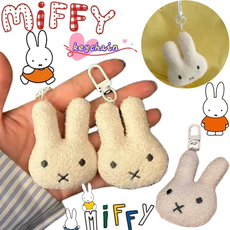 Neuer Miffy Schlüsselanhänger mit Hoher Farbwirkung, Cartoon-Hasen-Form, Kreativer Niedlicher Anhänger für Männer und Frauen, Auto- und Schulranzen-Dekoration