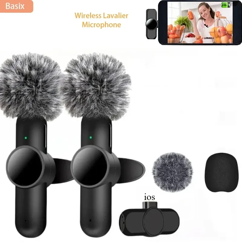 2,4G Kabelloses Lavalier-Mikrofon Audio-Video-Aufnahme Geräuschunterdrückung für iPhone/iPad/Android/Xiaomi/Samsung Live-Game-Mikrofon
