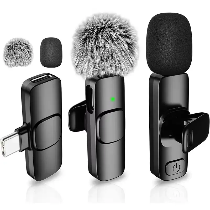 Kabelloses Lavalier-Ansteckmikrofon Mini-Videoaufnahmemikrofon für iPhone iPad Interview Video Podcast Vlog mit Geräuschunterdrückung