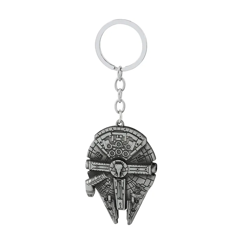 Filmklassiker Star Wars Millennium Falcon Raumschiff Vintage Anhänger Schlüsselanhänger Mode Pendler-Schmuck Accessoires für Männer Geschenk