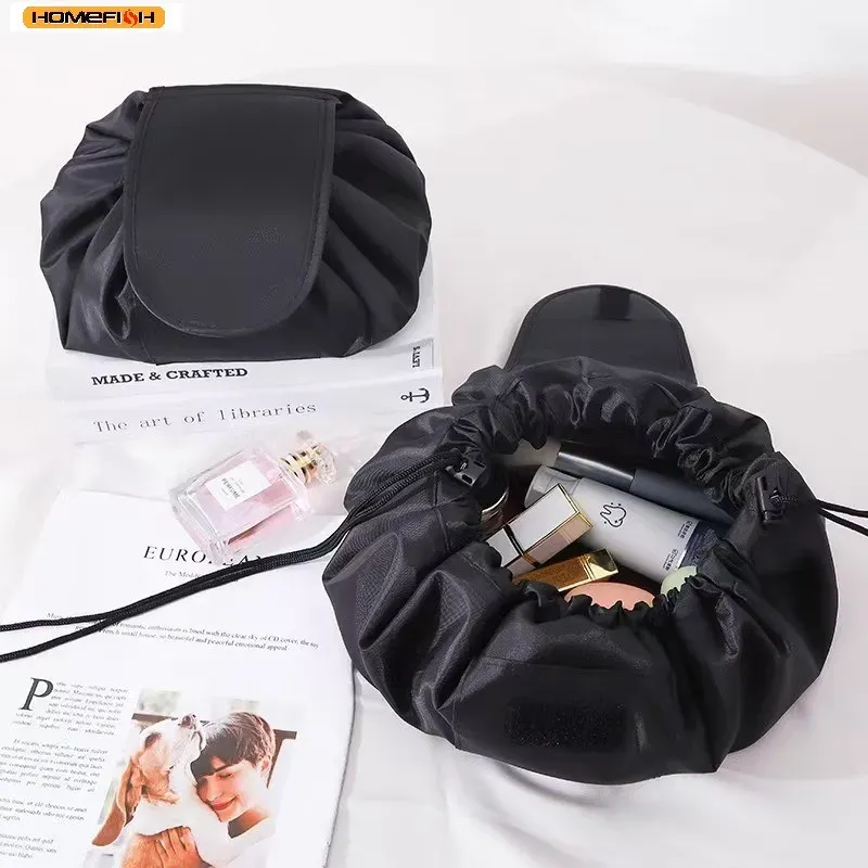 Homefish Damen Kosmetiktasche mit Kordelzug, Reise-Aufbewahrungstasche, Make-up-Organizer, Tragbare Wasserdichte Toilettentasche