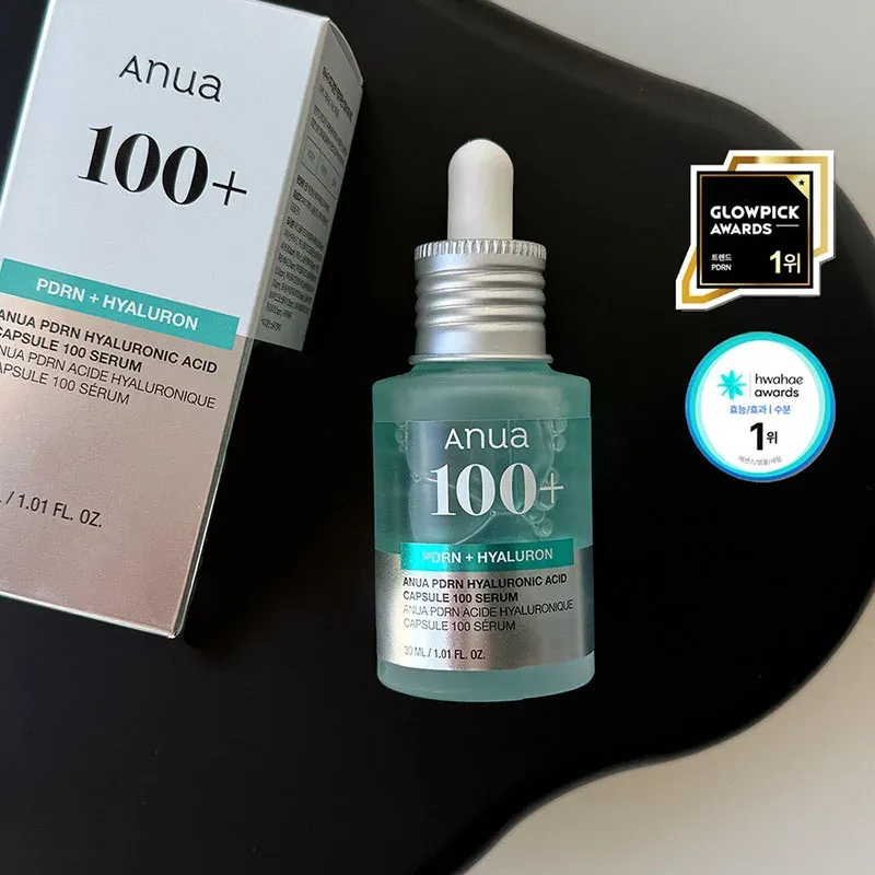 Koreanisches ANUA PDRN Essenz Hyaluronsäure Kapsel 100 Serum Blaues Strahlendes Gesichtsserum, Leichtes Tiefenhydratierendes Hautpflegeprodukt