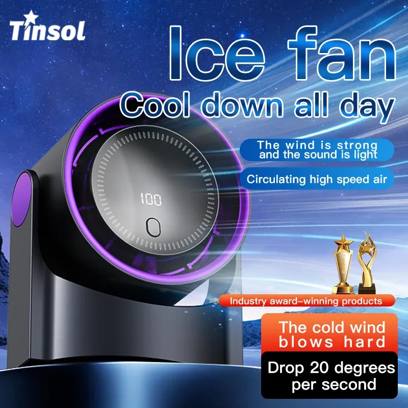 TINSOL Neuer elektrischer Tischventilator, Luftzirkulator, kabelloser, tragbarer, leiser Ventilator für den Heimgebrauch, geeignet für Tisch, Wand und Decke