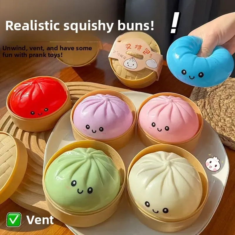 Bunte Dumpling-Entspannungs-Squish-Bälle, wiederverwendbare, langsam rückfedernde Stress-Knete-Spielzeuge für Heim- und Bürodekoration, tägliche Geschenke