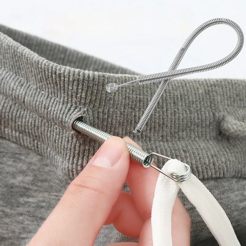 1/5 Stück Biegbarer Feder-Kordelzug-Einfädler-Clip für Hosen und Kapuzenpullover, elastisches Band, effizientes Seil-Einfädler-Werkzeug, DIY-Nähzubehör