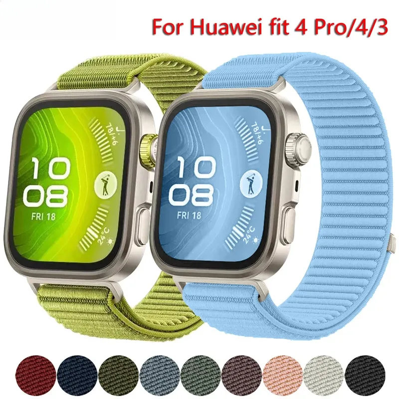 Offizielles Nylon-Armband für Huawei Watch Fit 4 Pro, atmungsaktives Sport-Loop-Armband, Zubehör für Huawei Watch Fit 4 3