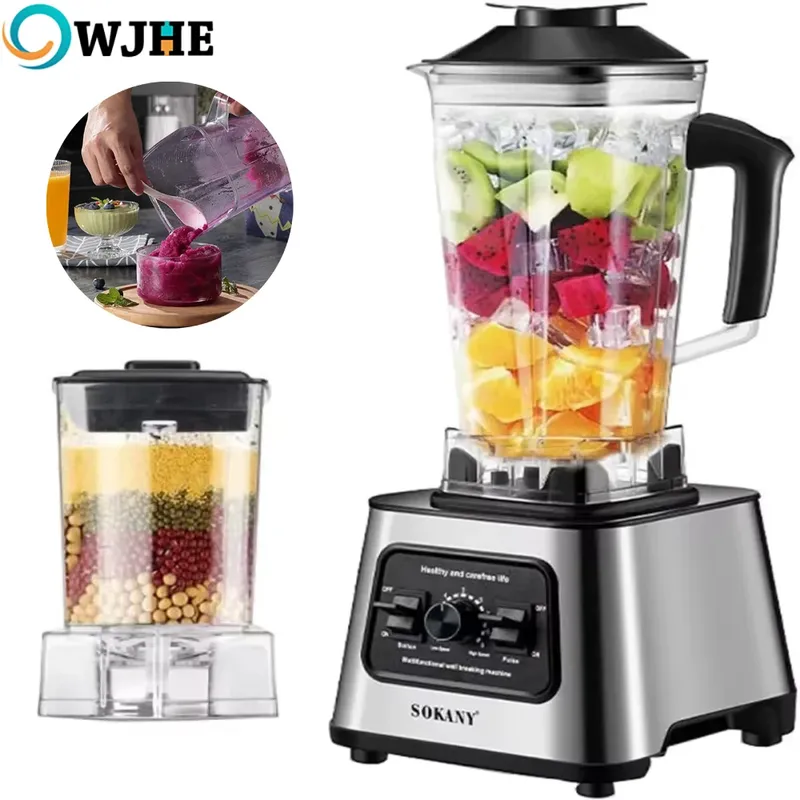 OWJHE 2700RPM 6000W Leistungsstarker Mixer Entsafter Smoothie-Maker Tischmixer 2,5L Behälter Küchenmaschine für Eis, Nüsse, Obst