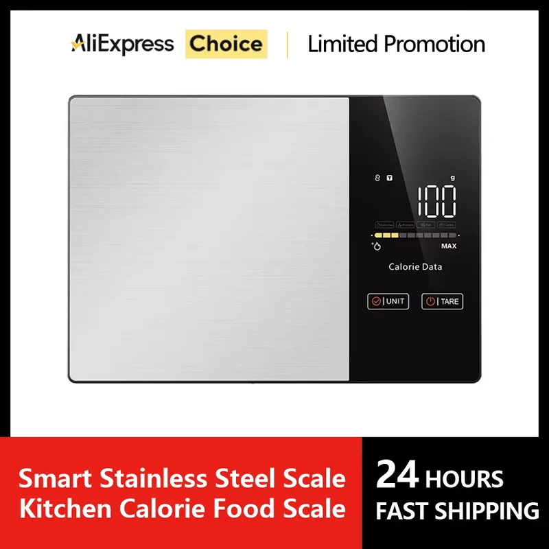 11LB / 5kg Edelstahl Küche Lebensmittelwaage Intelligente Küchenwaage Lebensmittel Kalorien Ernährungsrechner Kochen Backwaage