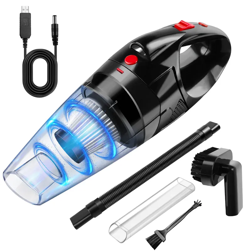 Handstaubsauger, kabellos, starke Saugkraft, tragbarer Handstaubsauger für Zuhause, Auto, Hoover, Mini, wiederaufladbar, mit HEPA-Filter, LED