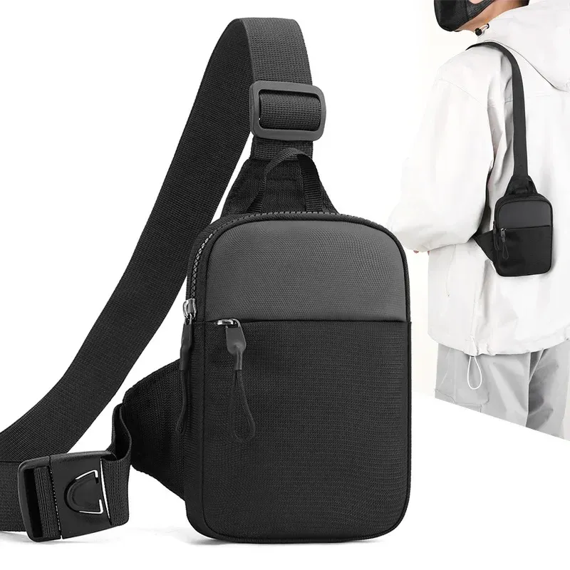 Männer Wasserdichte Sling Brust Pack Mode Kleine Schwarz Umhängetasche Schulter Zipper Tasche Reise Workout Handtasche Messenger Tasche für Männer