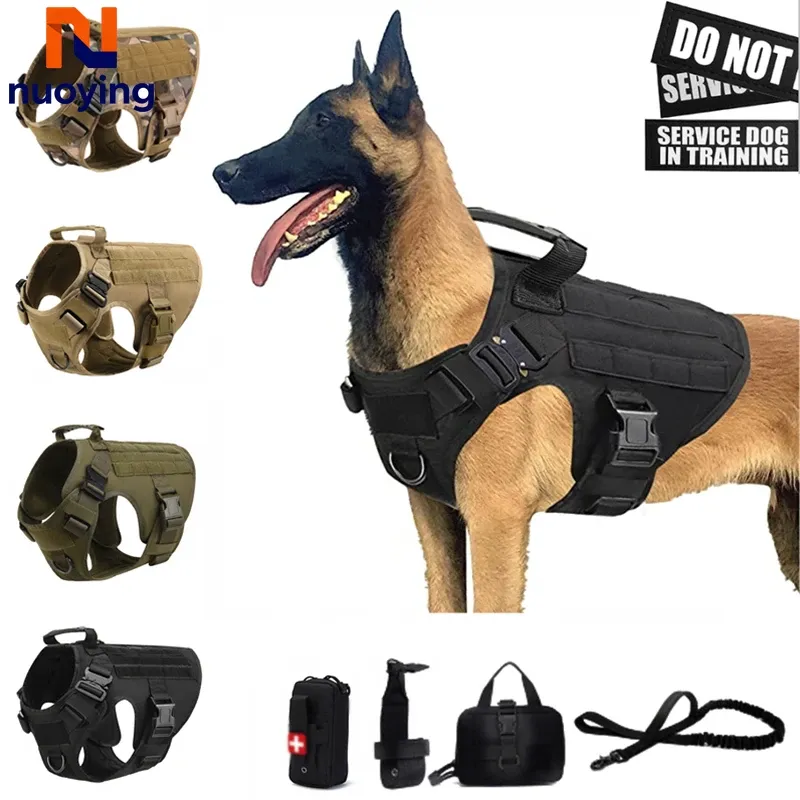 Taktische Militärweste für Haustiere, Deutscher Schäferhund, Golden Retriever, taktisches Hundegeschirr und Leinen-Set für alle Hunderassen