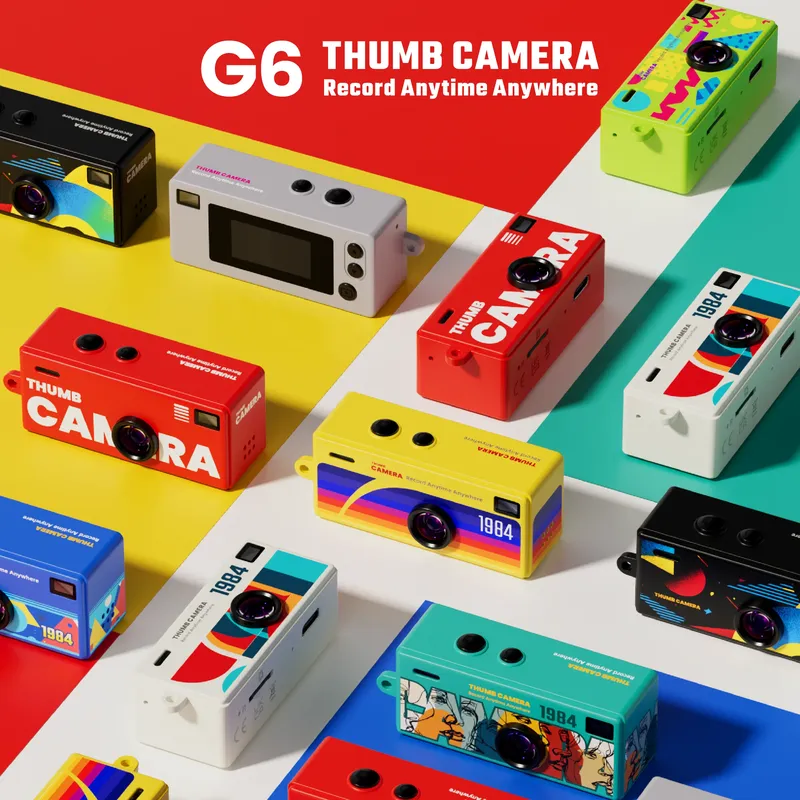 Retro 1984 Daumenkamera Mini Schlüsselanhänger Rucksack Tragbare CCD Digitalkamera