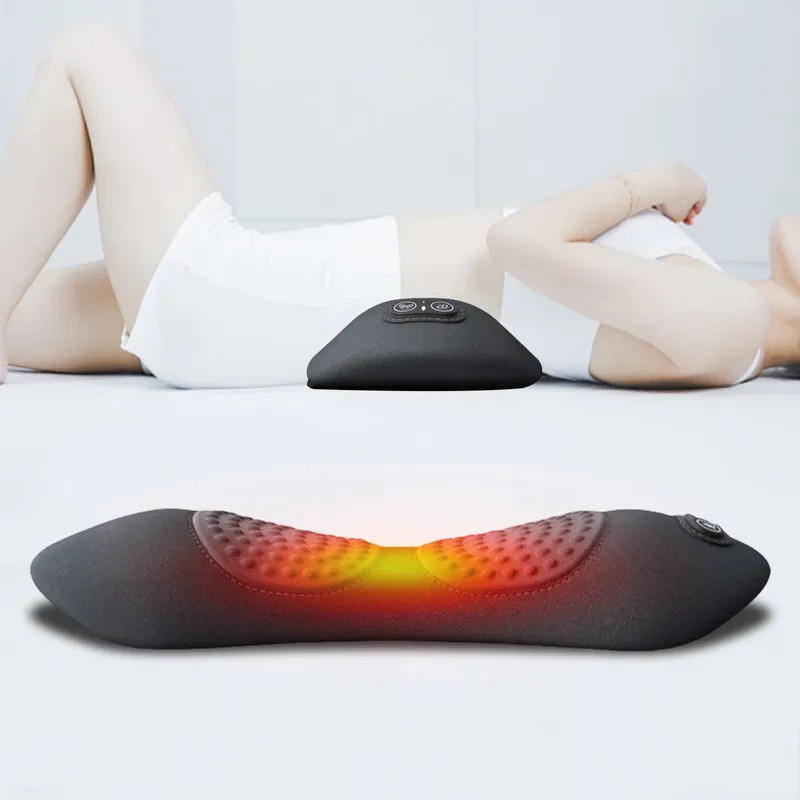 3-in-1 elektrisches Lordosenstützkissen, höhenverstellbar, Rückenmassagegerät, Taillenkissen mit Wärmemory-Schaum-Rückenkissen