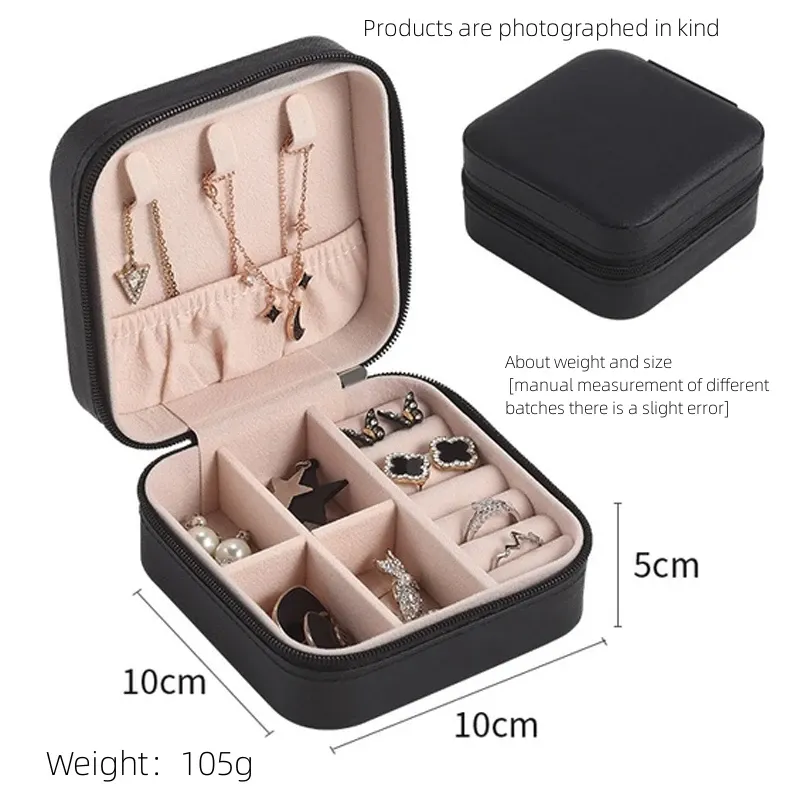 1 Stück Einlagige Aufbewahrungsbox Damen Reise-Leder-Schmuckbox Klassisch Schwarz Reinweiß Modisch Rosa Aufbewahrungsbox Schmuckschatullen
