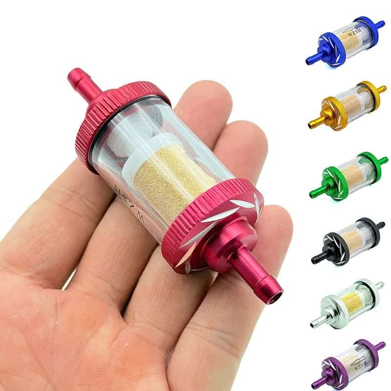 Universal 1/4 "Inline Kraftstoff Filter Kupfer Kern Öl Filter 6mm Für Motorrad ATV Dirt Pit Bike Moped Roller fahrräder Rasenmäher