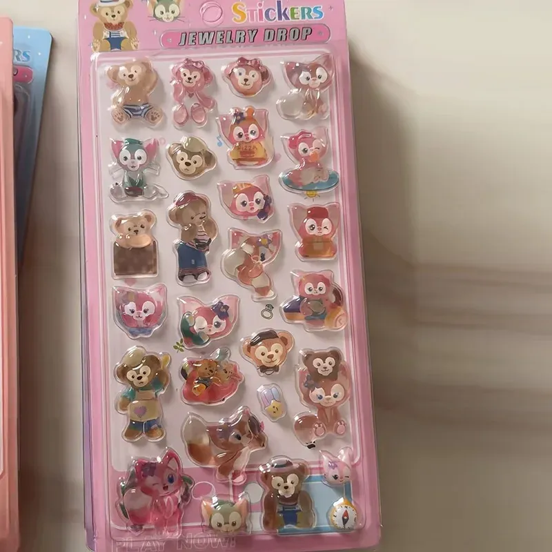2 Stück Disney Stellalou 3D-Relief-Kristallaufkleber für Jungen und Mädchen, Belohnungsaufkleber für Studenten, DIY, Sammelalbum, Handyhülle, Dekoration, Geschenke, Spielzeug
