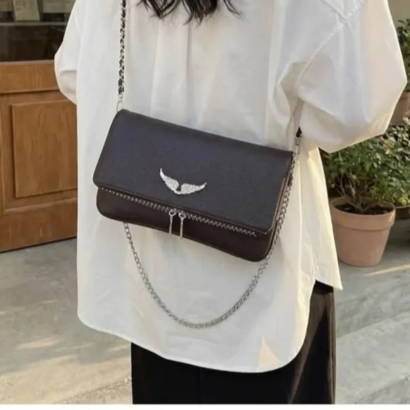Modische Umhängetaschen für Damen Schultertaschen Minimalistische Designer-Tasche mit Kette Retro Geldbörse und Handtaschen Bolsos Mujer Сумка Sac