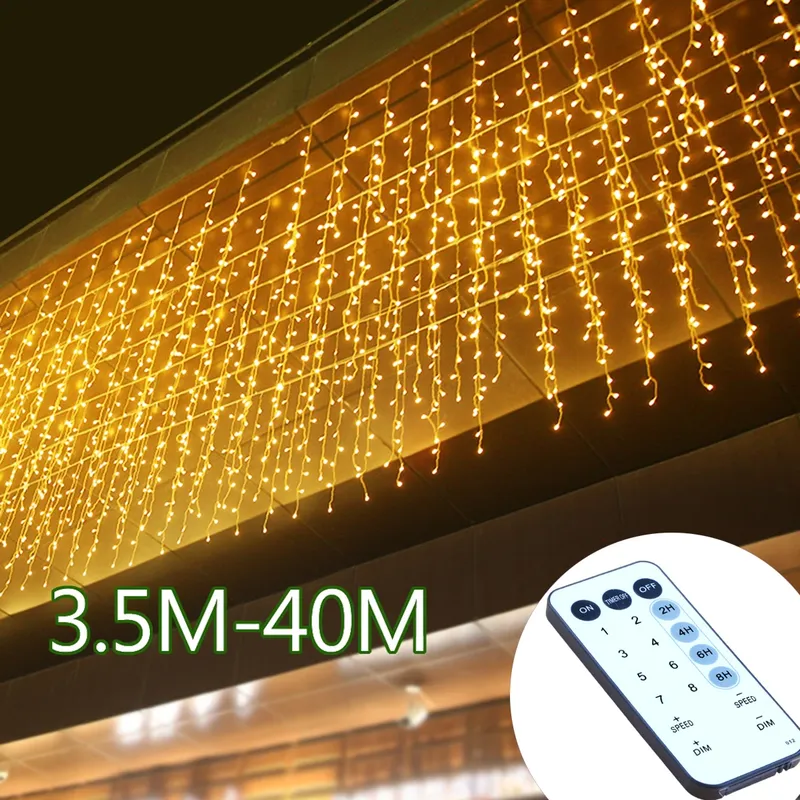 Eiszapfen Lichterketten Outdoor LED Lichterkette Girlande Für Neujahr Party Hochzeit Garten Terrasse Weihnachten Dekoration Lampen