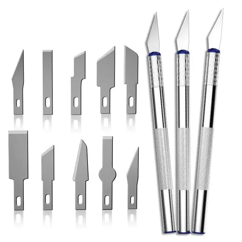 13 stücke Metall Carving Messer Set High Carbon Stahl Skalpell Messer Werkzeuge Kit Polymer Clay Stift Messer Handwerk Carving Cutter Reparatur werkzeug