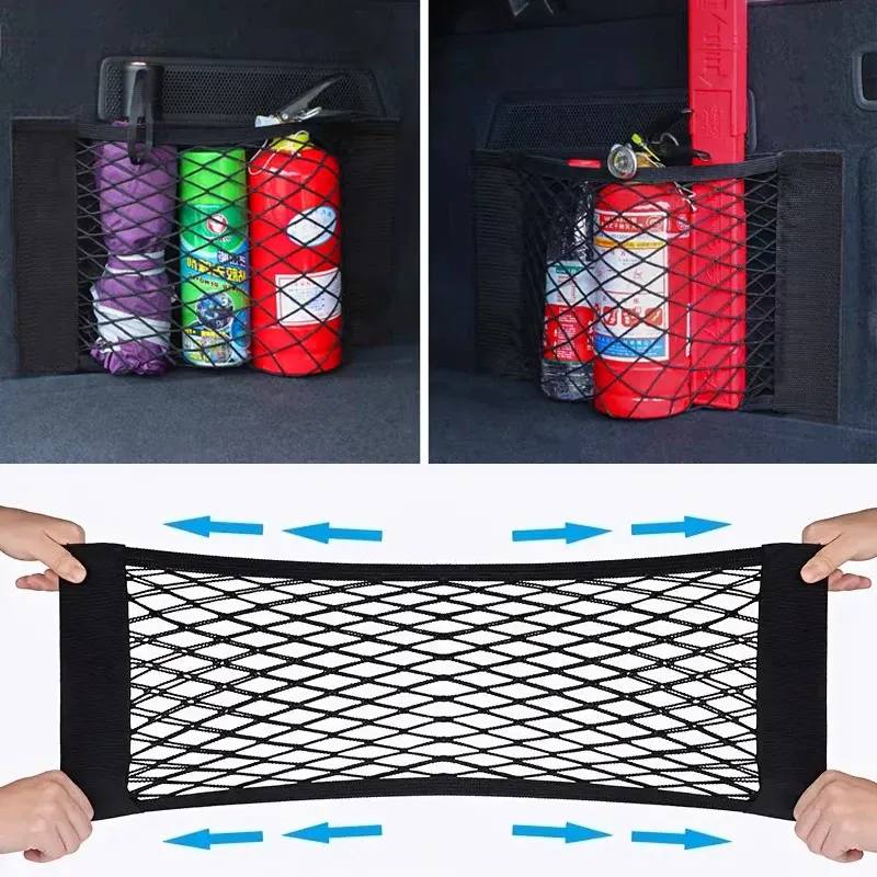 Auto Stamm Lagerung Tasche Nylon Mesh Net Auto Zurück Hinten Stamm Organizer Elastische String Gepäck Net Halter Tasche Fahrzeug liefert