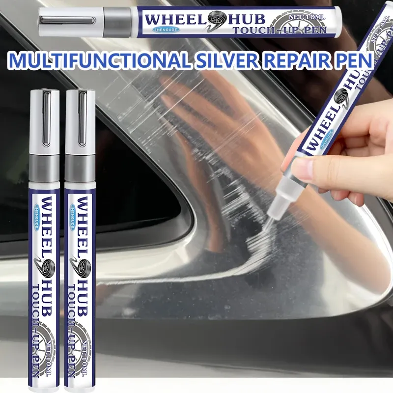 Multifunktionaler Silberreparaturstift – geeignet für verchromte Räder, Autolack und andere Silberbereiche. Einfache Reparatur von Kratzern, Dellen und Peeling-Farbe. Langlebig und effektiv. Ein unverzichtbares Lackreparaturwerkzeug für Autobesitzer