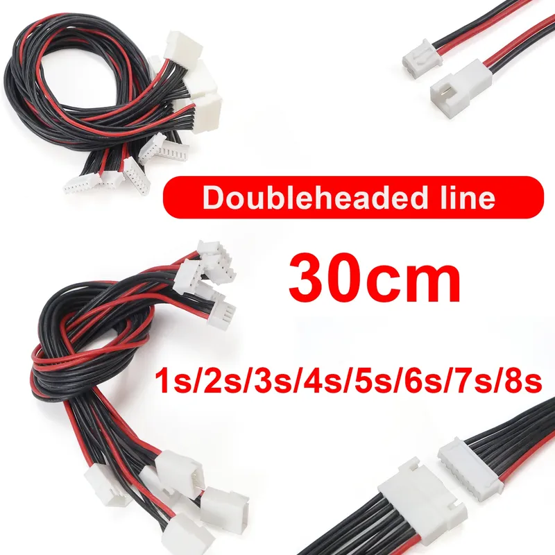5 Stück JST-XH 1S-8S 22AWG Balancer-Ladekabel Silikonkabel 30cm Anschlusskabel für RC Lipo Akku-Ladegerät Drohne Boot