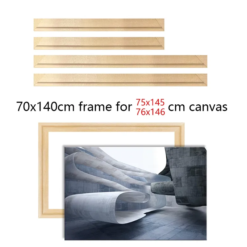 70 x 140 cm Holzrahmen für 76 x 146 cm Bilderrahmen für Wandleinwandrahmen, Diamantmalerei, großes Bild, Poster, Wandrahmen
