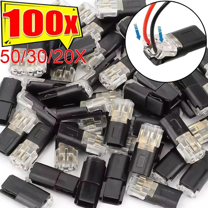 20-100P Doppeldraht-Steckverbinder mit Verriegelungsschnalle Auto-Kabelverbinder 2-Wege-Klemmenblock Wasserdichter Schnellverbinder Kabelklemmen