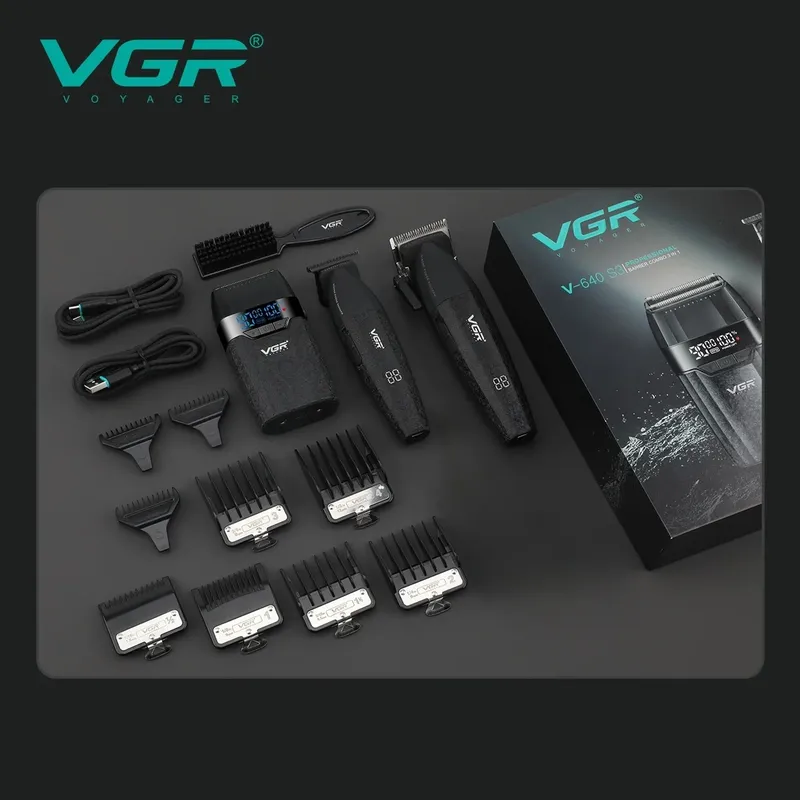 VGR Haarschneider Verbessert Professionelle Haarschneidemaschine Bester Kabelloser Haarschneider Bestseller Elektrische Haarschneidemaschine Schnäppchen 9000 U/min Einstellbar Haarschneider für Männer V-640 s3