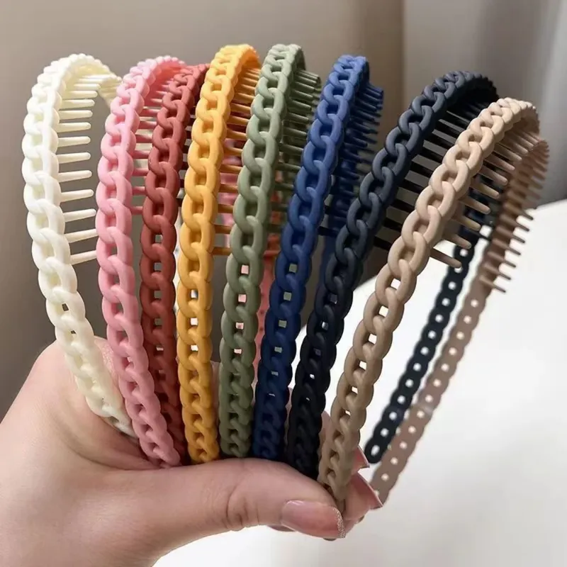 1/2 Stück modische, einfache, mattierte, gezahnte, rutschfeste Stirnbänder für Frauen und Mädchen, Party-Haarschmuck