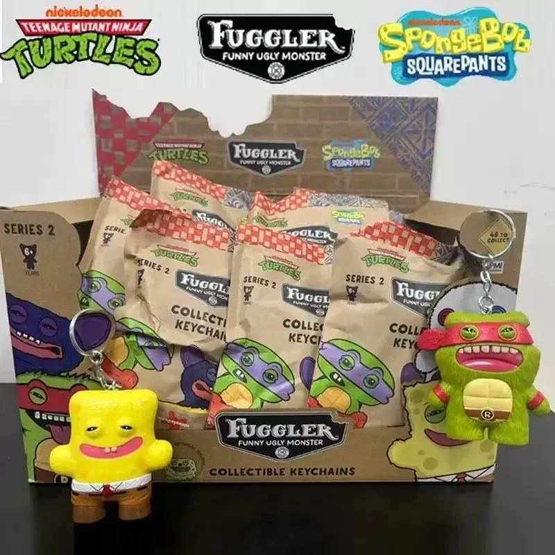 Original Fuggler Zufälliger Schlüsselanhänger Blind Box 2 Figuren Hässliches Lustiges Monster Zahnfleisch-Weitauger-Extravagant Sammlermodell Taschenanhänger