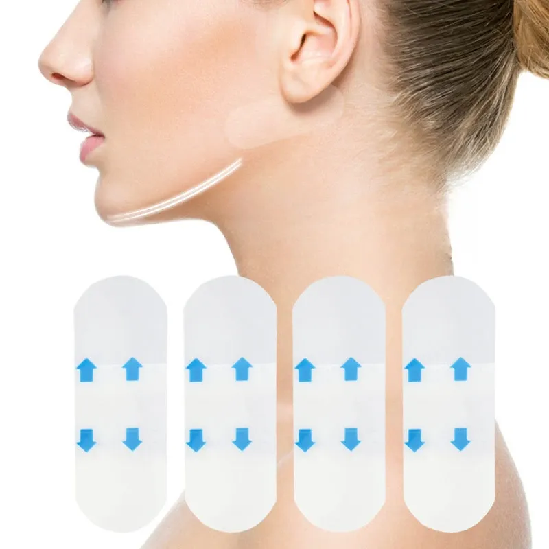 4/80Pcs V Lift Gesicht Aufkleber Unsichtbare Make-Up Klebstoff Lift Gesicht Band Schlank Patch Atmungsaktive Aufkleber Heben Straffen kinn