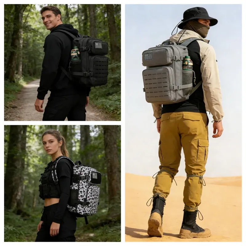 Langlebiger Vielseitiger 25L Taktischer Angelrucksack MOLLE-Webbing Doppelseitige Flaschentaschen Unisex Täglicher Trage-Rucksack Oly Outdoor Wanderrucksack