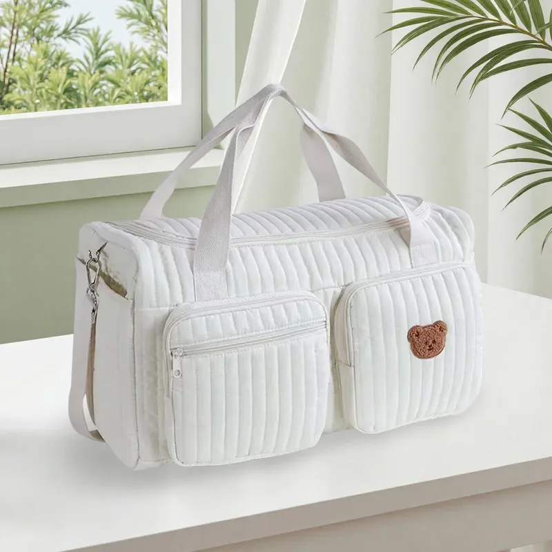 Gesteppte Baby-Wickeltasche, große Kapazität, Weekender-Tasche, Reisetasche für Krankenhaus- und Weekender-Reisen