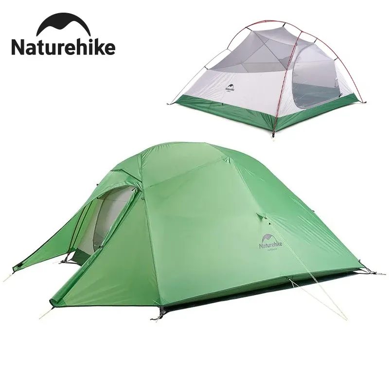 Naturehike Cloud Up 3 Ultraleichtes Zelt, 210T Nylon, wasserdicht, PU3000mm, Campingzelt, 3 Personen, Wandern, tragbares Rucksackzelt