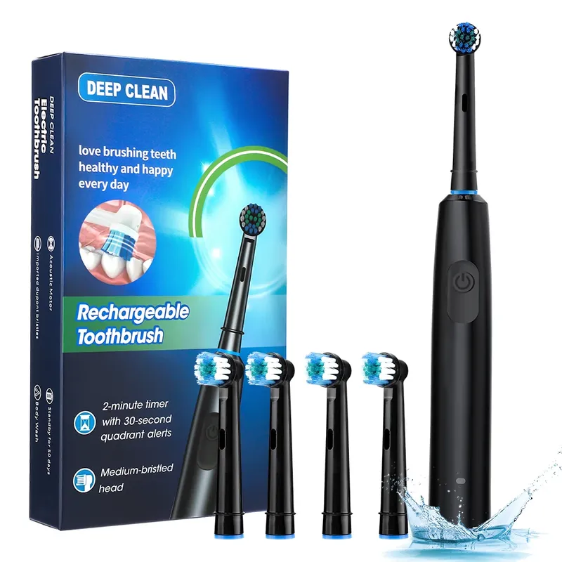 Elektrische Zahnbürste, kabellos, über USB wiederaufladbar, wasserdicht, intelligente Zahnbürste, effektive Mundpflege, automatische Zahnbürste für Erwachsene