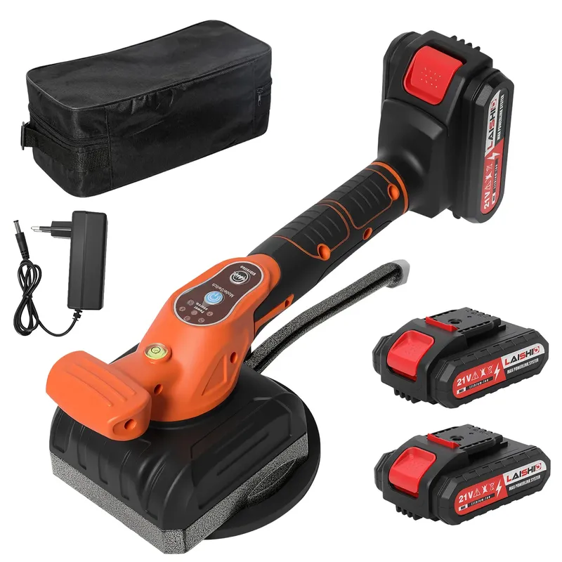 Professioneller Akku-Fliesenschneider, 21V 72000 U/min mit 200kg Vakuumbasis & 5 Geschwindigkeiten, für Präzises Boden- und Wandfliesenlegen - 42.96 EUR