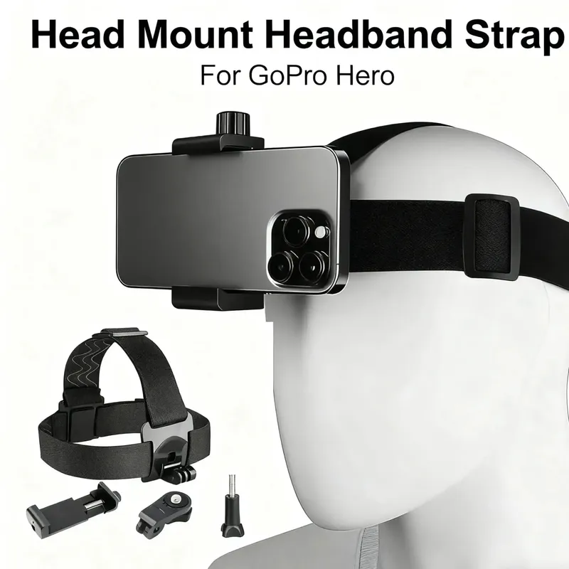 Kopfhalterung Stirnband Gurt Handyhalter Kit für GoPro Hero 13 12 11 10 9 8 7 AKASO SJCAM DJI Action Kamera