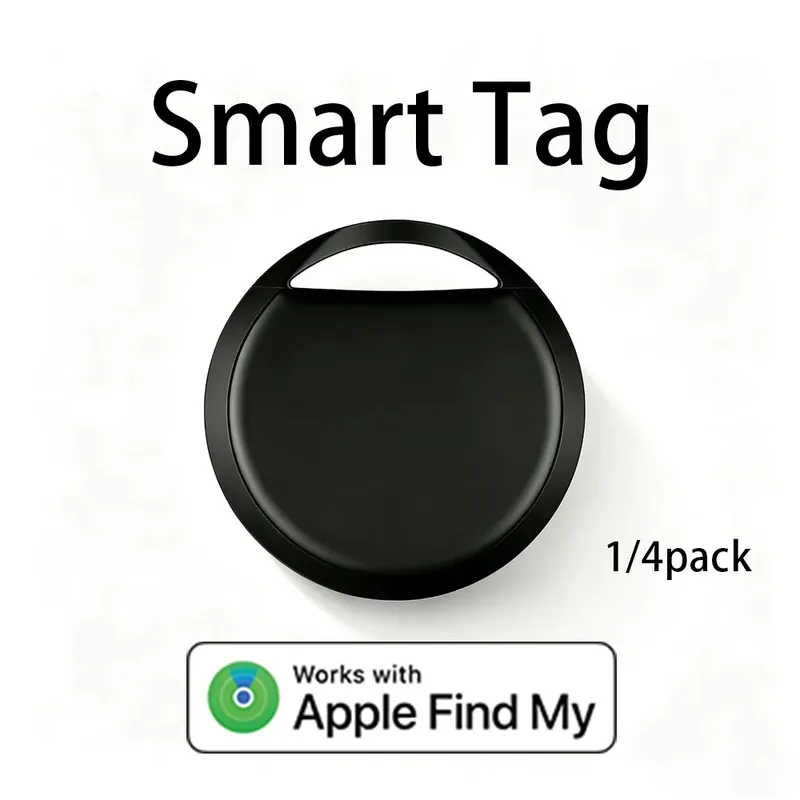 1/4er-Pack Smart Tag für Apple Find My – Bluetooth-Gegenstandsortungsgerät mit Warnfunktion bei Verlust und lautem Signal für Schlüssel, Geldbörse, Gepäck