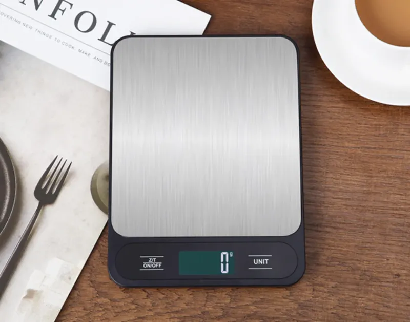 Digitale Küchenwaage 10kg 1g Elektronische Backwaage aus Edelstahl 5kg 1g Gramm Unzen