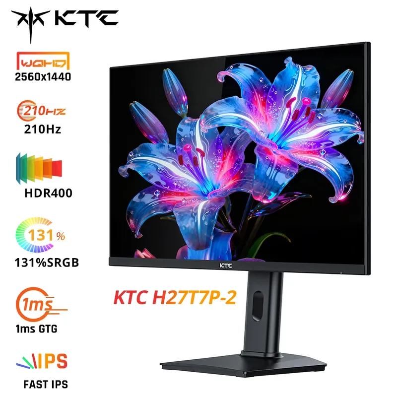 Höhenverstellbarer Ständer KTC H27T7P-2 Schneller IPS-Gaming-Monitor 27" 2560×1440 QHD 200 Hz Overdrive bis 210 Hz HDR400 400 cd/ ㎡   (Typ.)