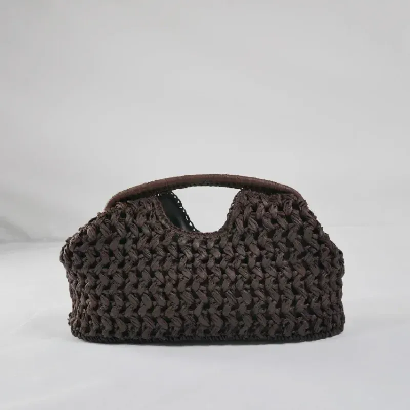 Mode Stroh Clip Shell Clutch Tasche für Frauen Designer Papier Gewebte Handtaschen Casual Vintage Handgemachte Sommer Strand Tasche 2025,