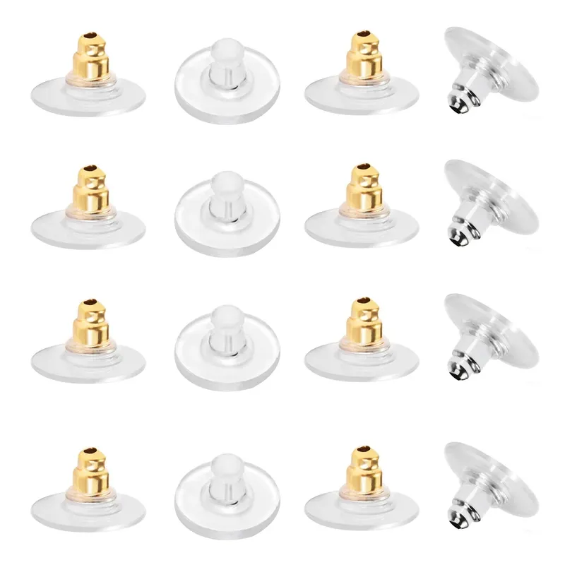 100–200 Stück Angelhaken-Ohrring-Verschlüsse, Gummi-Ohrstopper für die Schmuckherstellung, Kugel-Kupplung, Ohrring-Verschlüsse, Ersatz-DIY-Zubehör