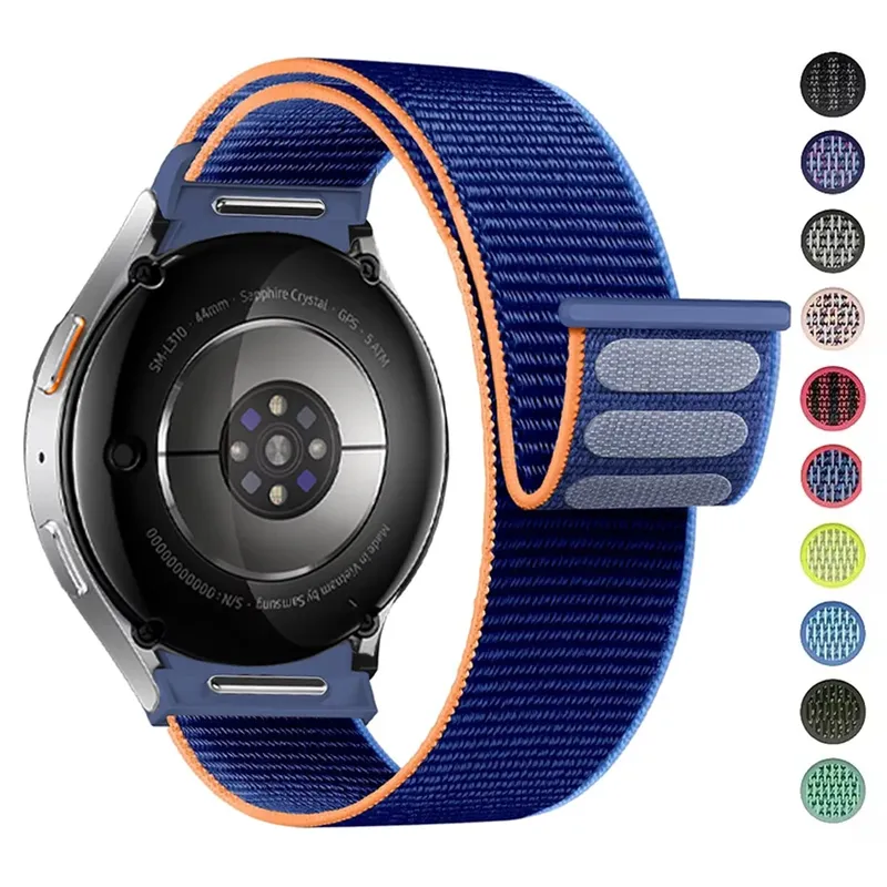 Nylon Sport Loop Armband für Samsung Galaxy Watch 7/6/4/Classic/5 Pro 44 40mm - Nahtloses Armband Kompatibel mit Galaxy Watch