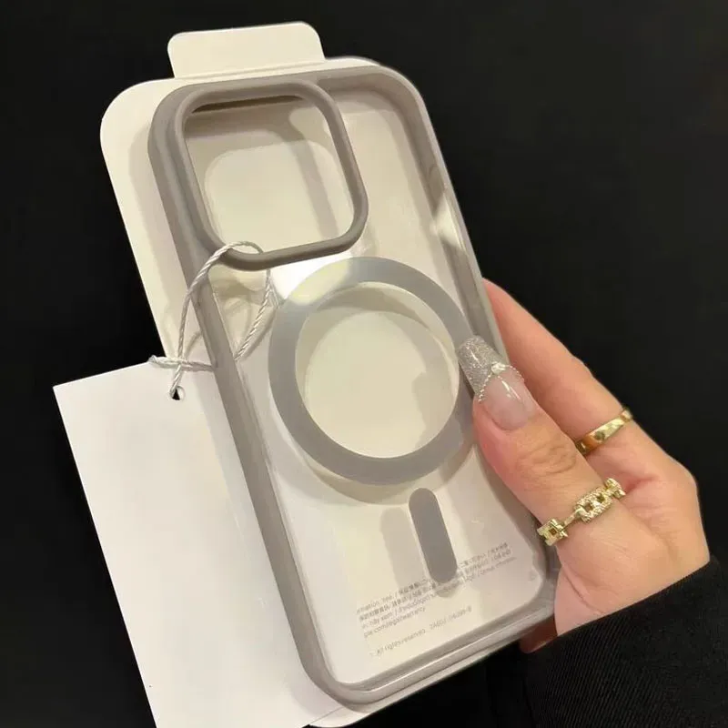 Luxuriöse transparente magnetische Hülle für iPhone 16 15 14 13 12 11 Pro Max Plus für Magsafe Wireless Charge stoßfeste Stoßstangenabdeckung