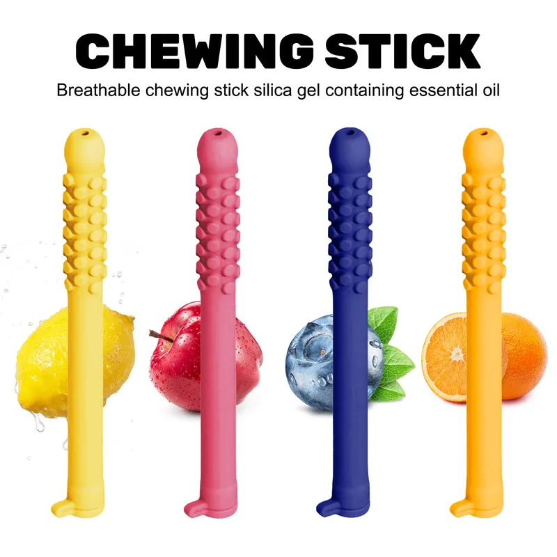 Ätherisches Öl Diffusor Kau-Stick aus Silikon, Aromatherapie-Atemhilfe für Erwachsene und Kinder bei Angstzuständen und Stress