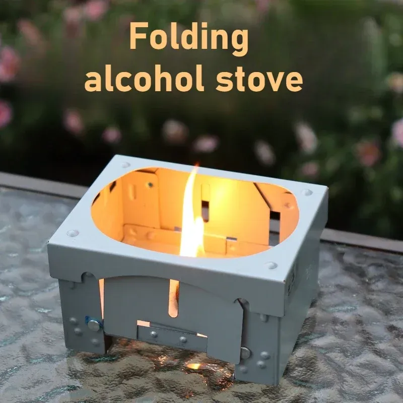 1 winddichter, zusammenklappbarer Alkoholkarten-Herd, Kochgeschirr, Grill, Mini-Herd, Brenner, Picknick, tragbare Campingausrüstung, EDC Outdoor-Mini-Werkzeug