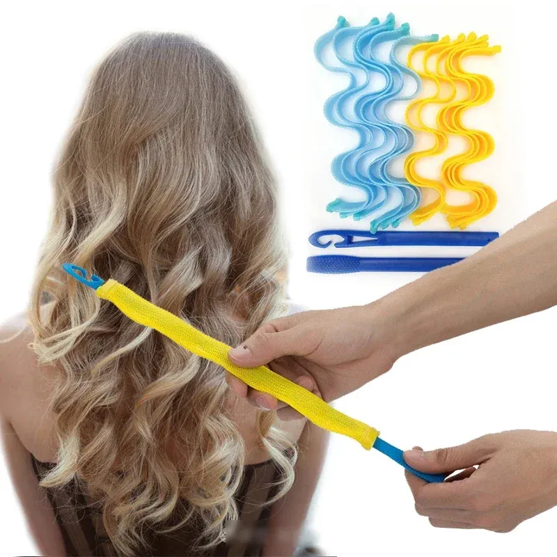 Hitzfreies Haarlockenband: Seidenlocken ohne Hitze, weiches Schlaf-Lockenband, Schaumstoff-Lockenwickler, Haarstyling-Tool