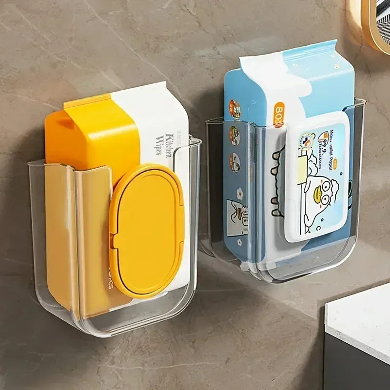 Aufbewahrungsbox für Feuchttücher, stanzfreie Taschentuchbox, Toilette, Badezimmer, Küche, Wandmontage, umgekehrte Papierbox, leichtes Luxushaus.