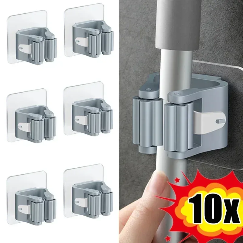 Mopp Halter Selbst-klebe Besen Ständer Wand Montiert Mopp Unterstützung Kehr Pinsel Haken Lagerung Organizer Bad Küche Zubehör